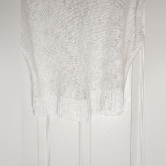 Liz&Co XL White LINEN Blend Knit Dolman Shrtslv Buttons Up Women’s Cardigan - Picture 11 of 12